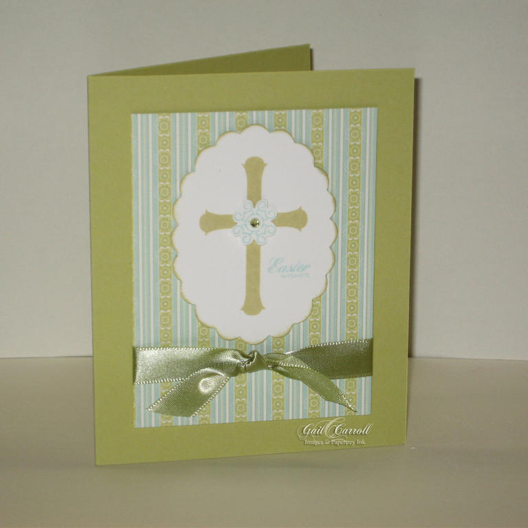 Everyday Blessings DP and stamps.  Scallop edge sponged with Spring Moss and popped up.  Small...