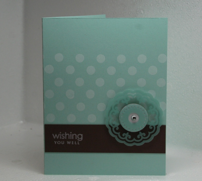 Stamps: Polka Dot Basics, Faux Ribbon (PTI)<br />
Paper: Aqua Mist, SS White (PTI), Chocolate...