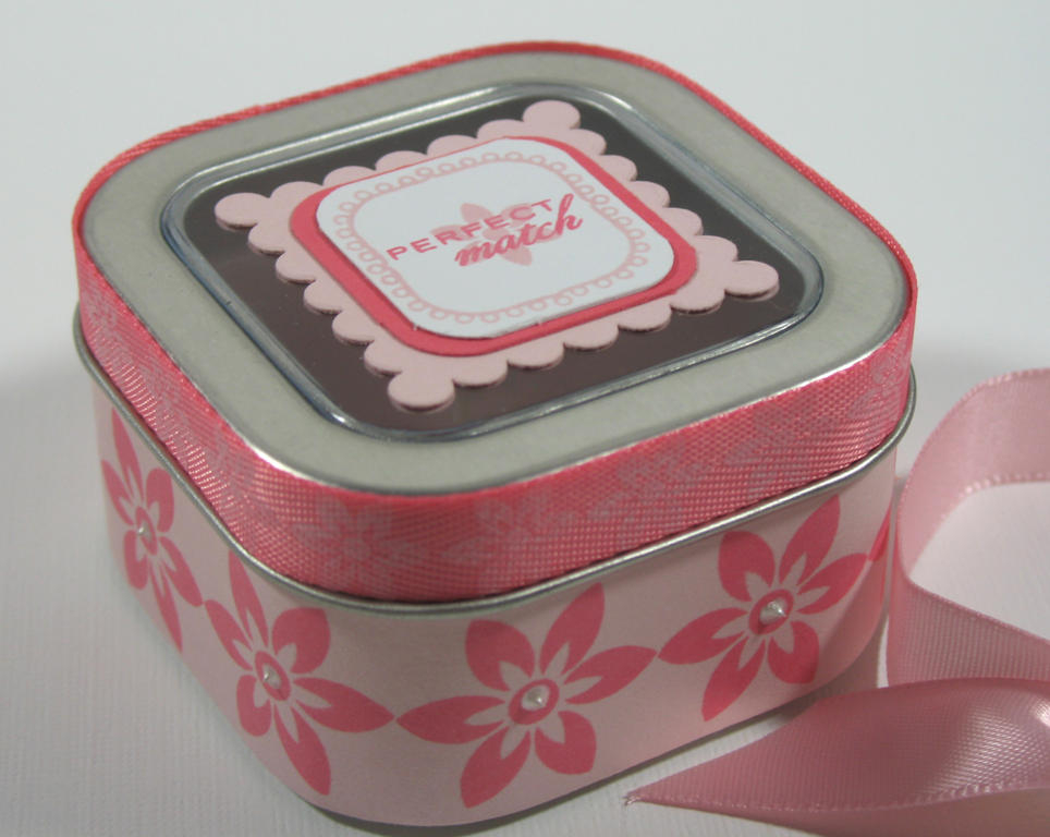 Perfect Match Candle Favor - I melted a pink candle (matches Sweet Blush) in a 4 oz. clear top...