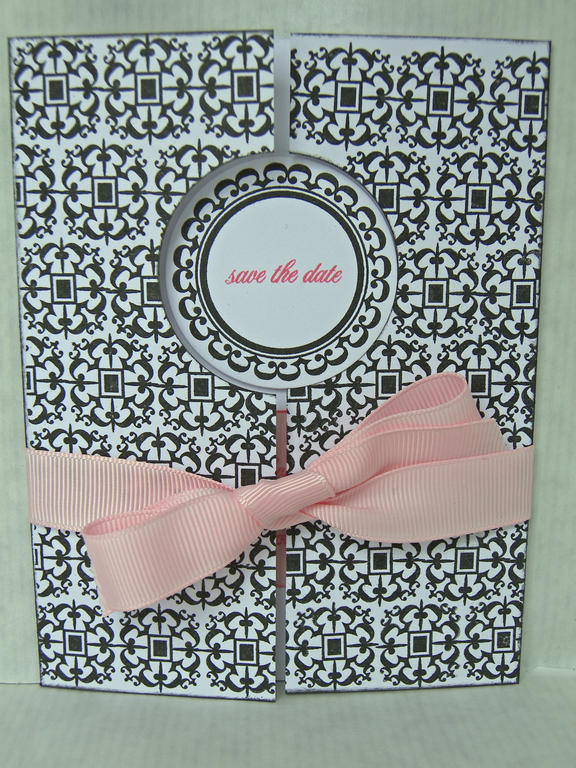 Project Title:  Save The Date<br />
Stamps: Wedding Day<br />
Inks: PTI Berry Sorbet, PTI...