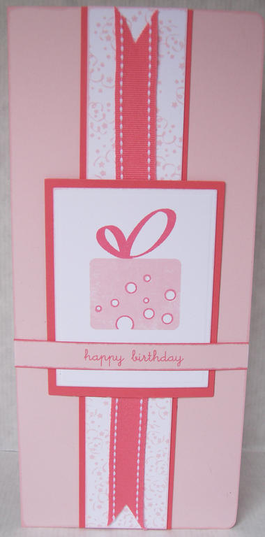 Project Title: Pink Present Birthday Card<br />
Stamps: Itâ€™s A Celebration, Birthday...