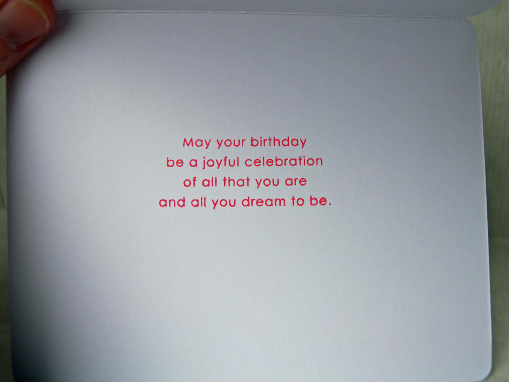 The inside of Brynn&#039;s card, using Birthday Basics.