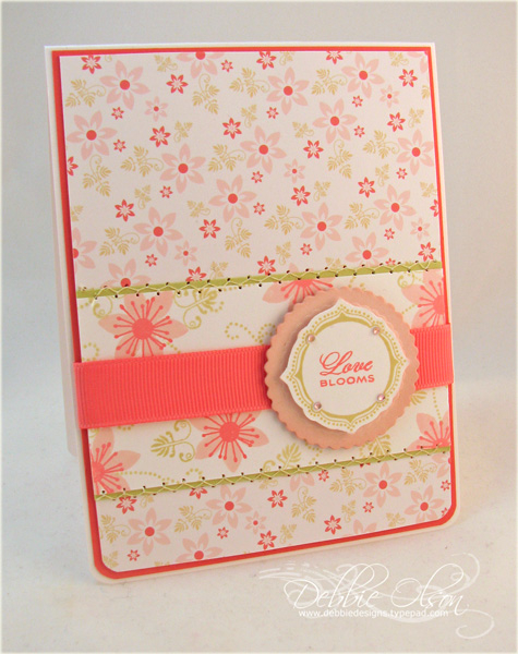 I used the Pink Patterns paper from the 8&quot; x 8&quot; pad to cover most of the card base,...