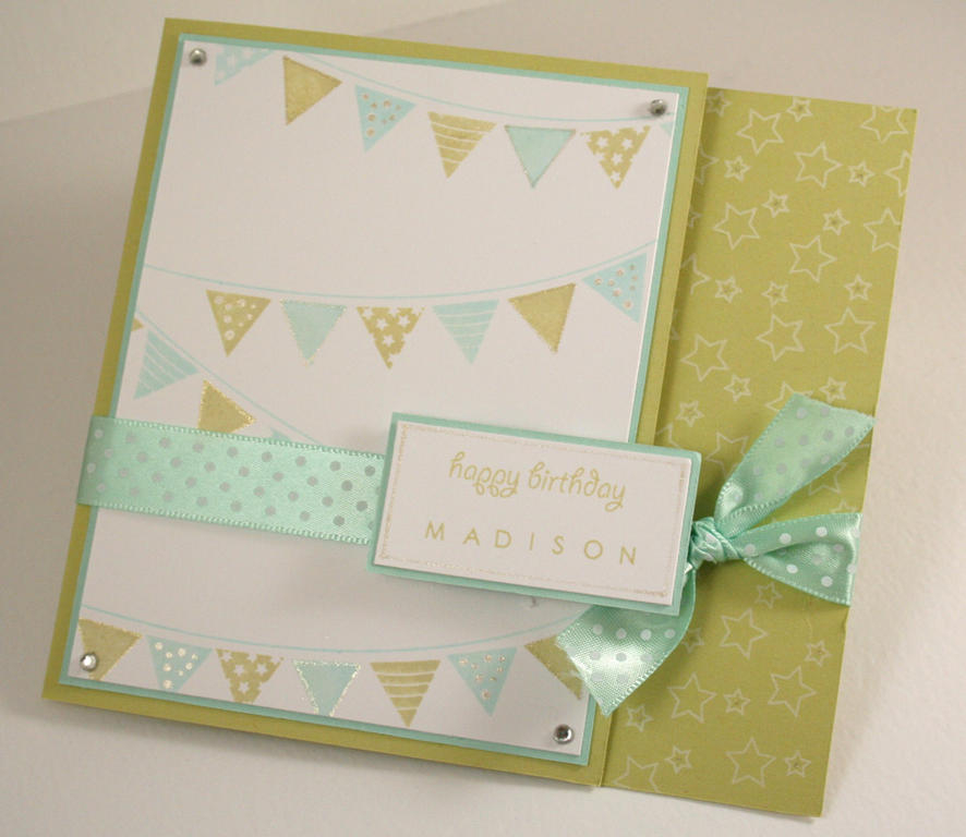 SUPPLIES:<br />
ink- aqua mist &amp; spring moss palette pads, white craft ink SU!<br />...