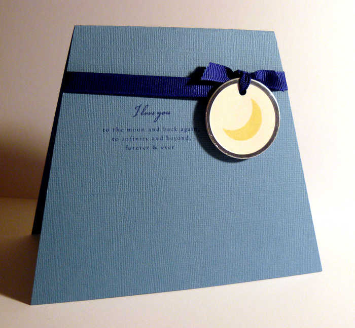 The last one for &quot;Joy of Cardmaking&quot; recipe #50.  The moon and sentiment stamps are...