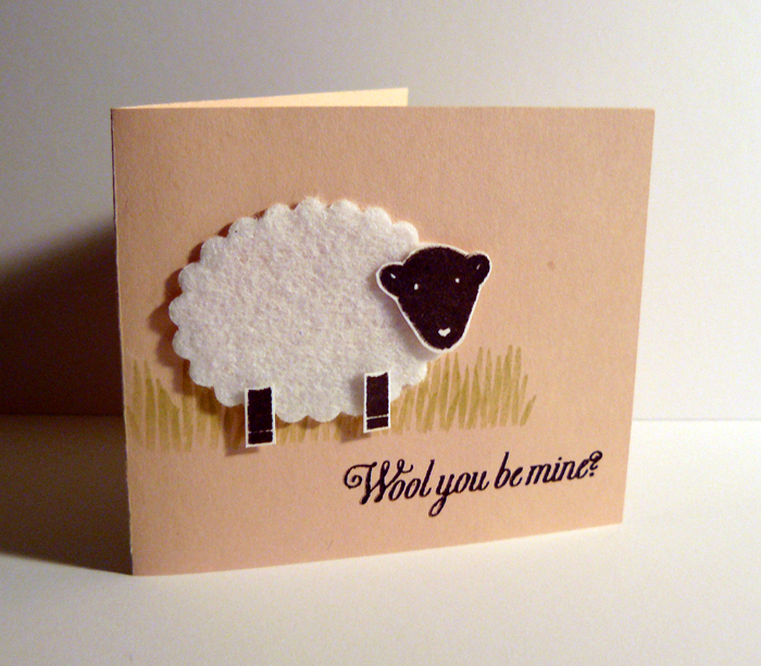 I cut the lamb&#039;s body out of felt for this card and &quot;grounded&quot; my lamb using a...