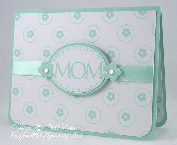 Patterned paper created using Polka Dot Basics and Little Lady and Aqua Mist ink.  I stamped the...