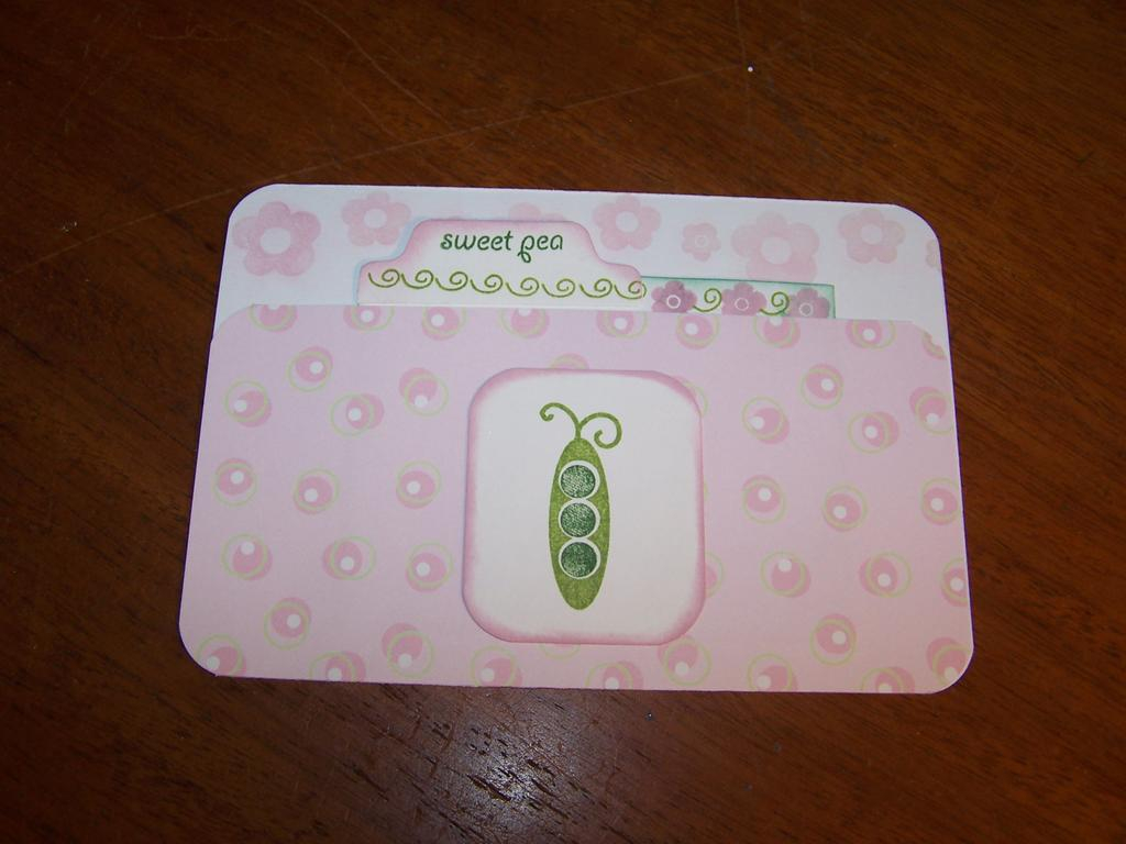 Here are my baby announcements I made. A simple flat card with an insert that pulls out.