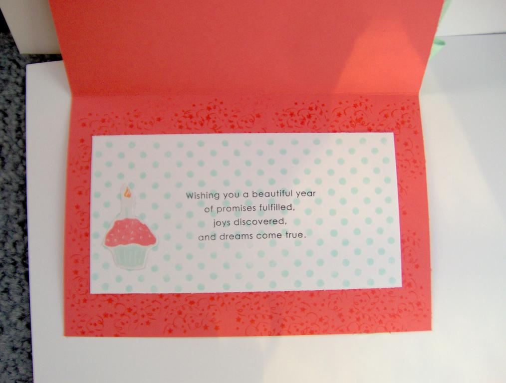 Inside of the cupcake card