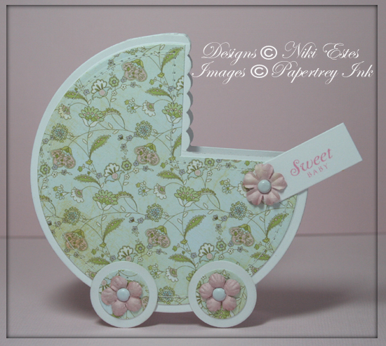 My own template for the baby carriage card (tutorial here:...