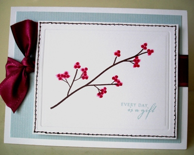 Stamps: Out on a Limb<br />
Paper: Blue Metallic paper (Marcella by K from Target), PTI...