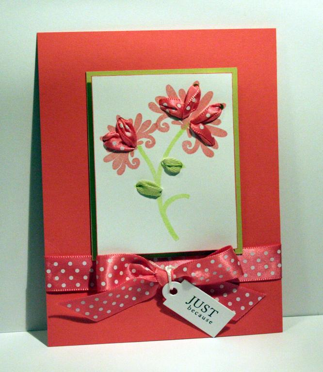 March Blog Hop-Ribbon Stitching Card