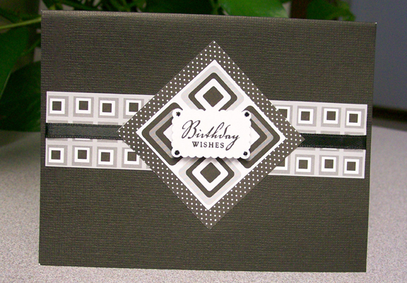 This card uses a sentiment from Out on a Limb.  It was my attempt at a Black &amp; White...