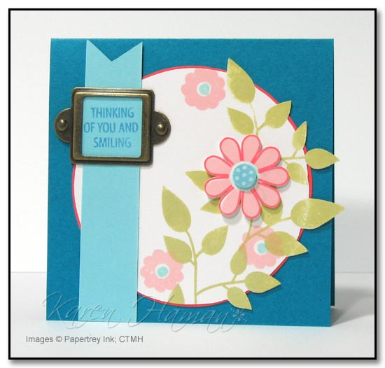stamps:  PTI Beautiful Blooms, CTMH greeting<br />
colors: SU Taken with Teal, PTI Berry...