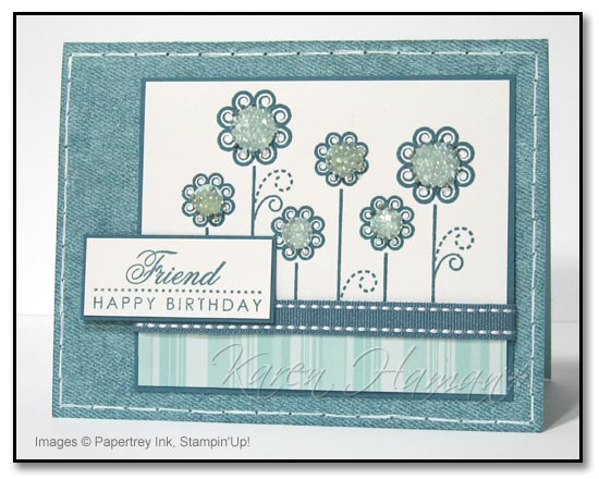 Stamps: PTI Women of Life, SU Just Jeans background<br />
Colors: Soft Sky, Blue Bayou,...