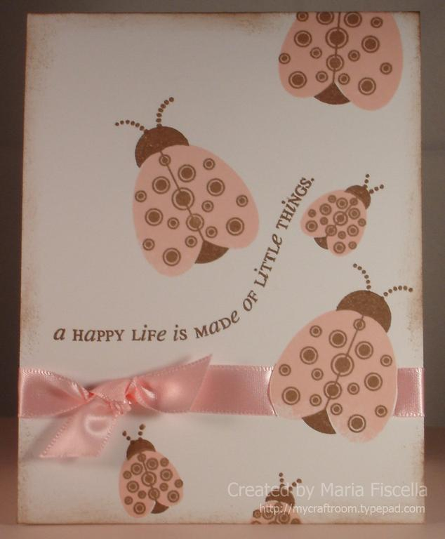 Ladies stamped in sweet blush and SU close to cocoa, I used an exacto knife to create the path...