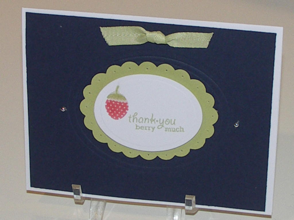 Berry Sorbet Strawberry mounted on an oval with words from Green Thumb.