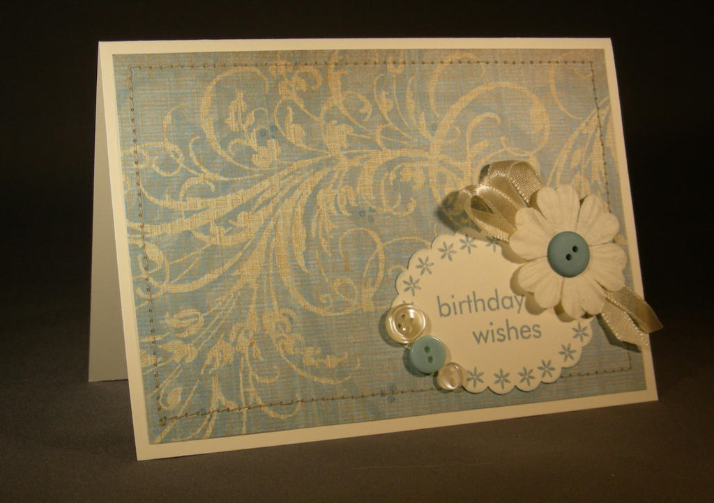 Made this card for my Mother In Law who loves to sew.  Thus, I added some sewing and buttons