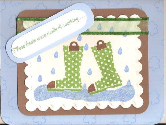 This is the card I made for Nichole&#039;s BOOT-iful Basics Challenge.<br />
Cardstock: SU...