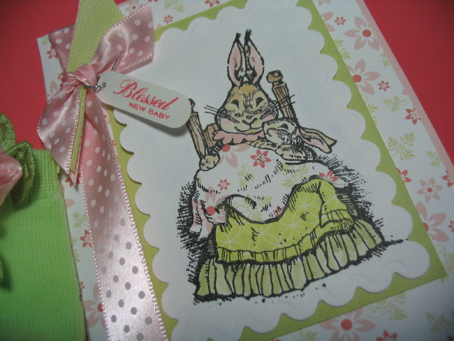 The skirt and blanket were paper pieced, and the watercoloring was done by lifting ink off of...