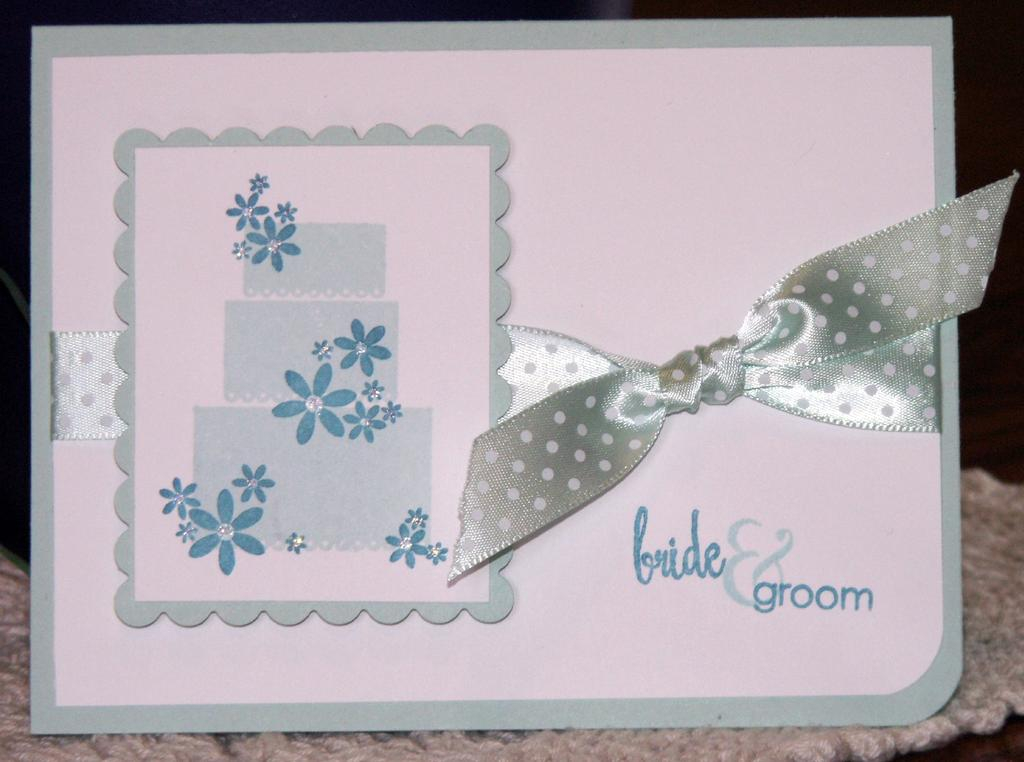 Aqua Mist ink, paper and ribbon, and Piece of Cake stamp set
