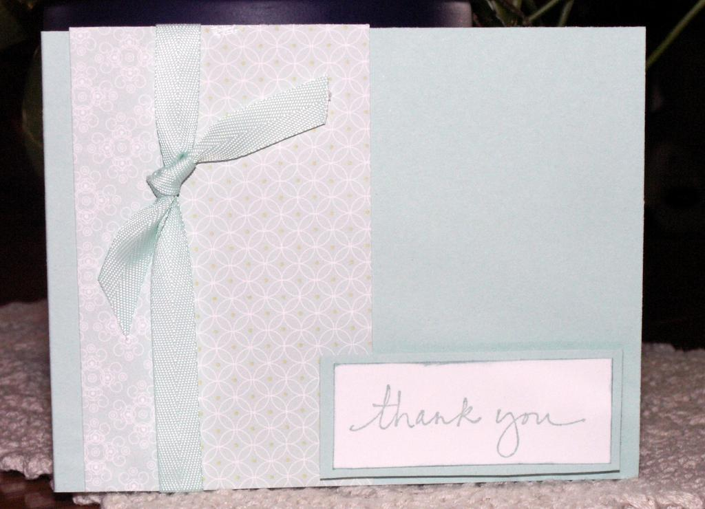 Thank you using Aqua Mist and Everyday Blessings papers