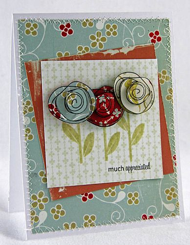 paper: Stampers Select White Cardstock by PTI<br />
patterned paper: Dutch Girl by Cosmo...