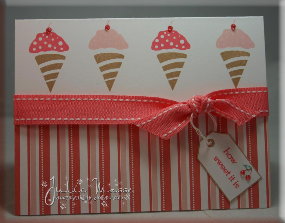 This set is so much fun to work with! I immediately saw ice cream cones when I saw the party hat...
