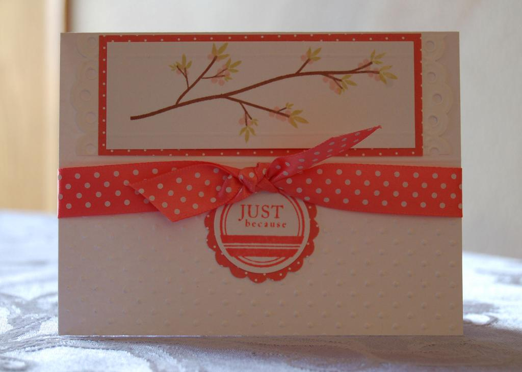 RAK I received from Katherine Renz,  What a beautiful card, embossed with &quot;Out on a...
