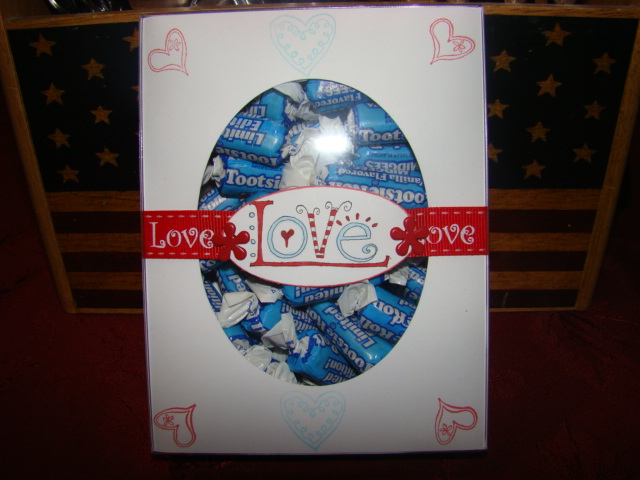 Vanilla Tootsie Rolls... This is one of the clear card boxes you can find on the papertrey...