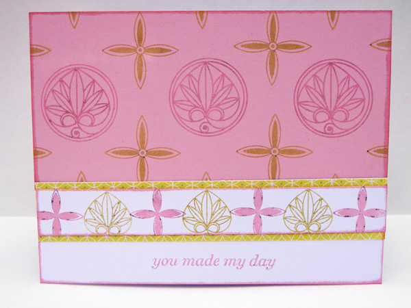 You Made My Day<br />
Stamps: PTI Simple Little Things<br />
Inks: (Spring Moss, Sweet Blush)...