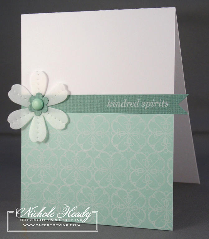 Stamps- Simple Little Things<br />
Ink- White Craft Ink (pigment) from SU!<br />
Paper- Aqua...