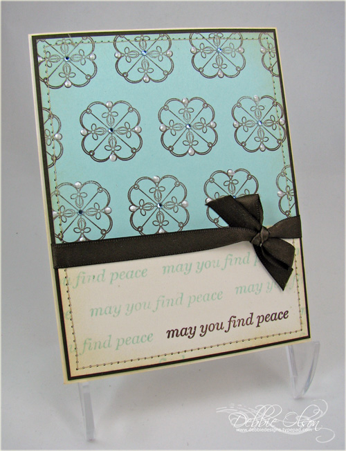 Stamps: Simple Little Things<br />
Cardstock: Aqua Mist, Poison Ivory (Arjo Wiggins), Birchtone...