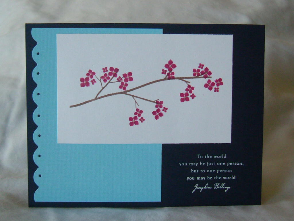 Mother&#039;s Day Out on a Limb...Cardstock: Navy confetti and other Blue; Ink: Purely...