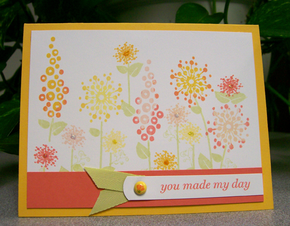 For this card I used all of the PIT ink colors (except Aqua Mist) and Summer Sunrise/Berry...