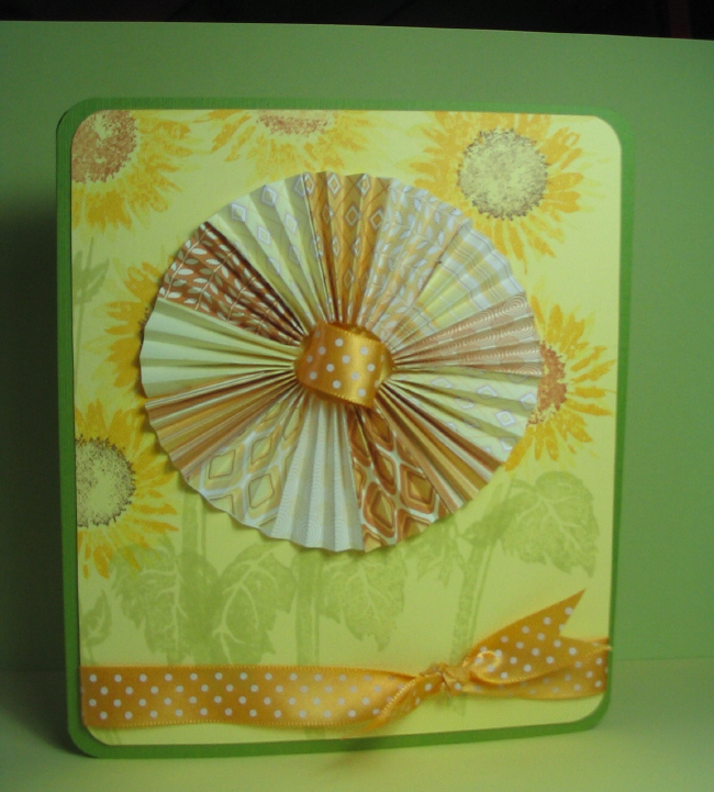 Hre&#039;s my April Blog Hop!  I used SU&#039;s Serene Sunflower set.  The card base is SU Old...