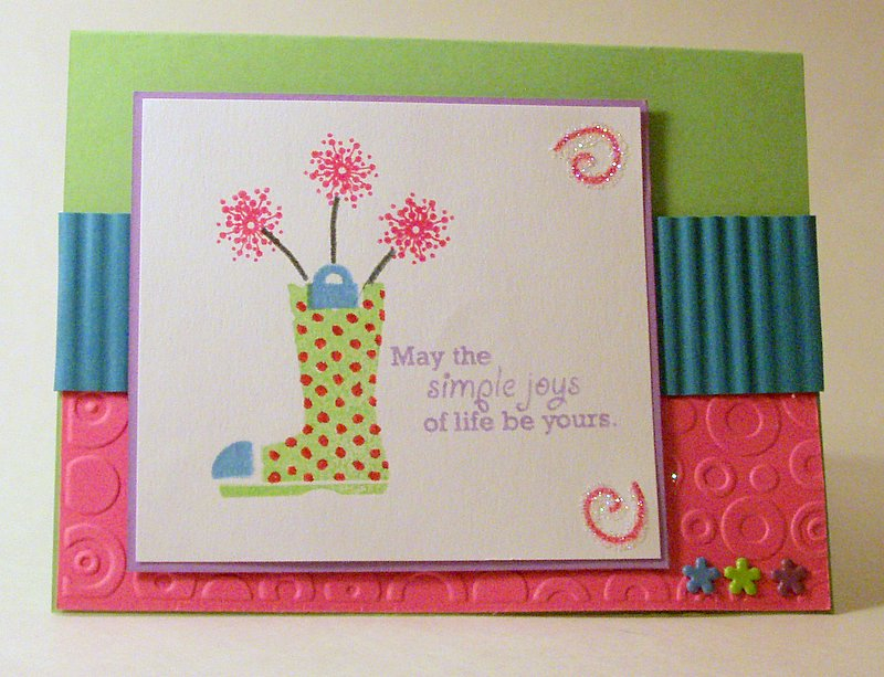Another card using the Green Thumb set...it is SO versatile! I love the boot image filled with...