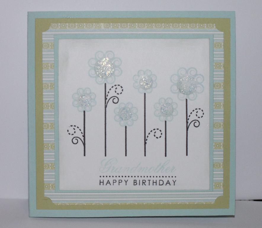 Birthday card using Women of life stamp set, and Aqua Mist, Spring Moss and Everyday Blessings...