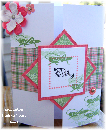 Gate fold card using Green Thumb &amp; Corners and Borders Monogram edition stamp sets