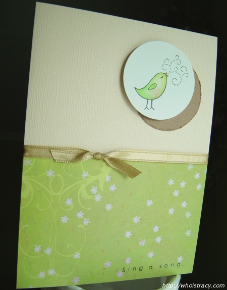 A simple little card with a sentiment from Simple Alphabet. Paper is Sprout from Memory Box.