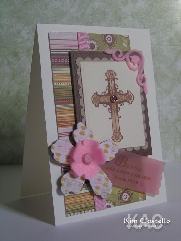 First Communion Card<br />
Materials:<br />
Paper: BG sugared, brownie 2tones,<br />...
