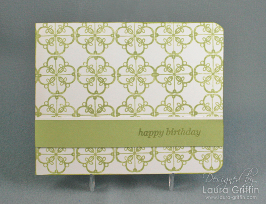 Anniversary Set Birthday Card - creating patterned paper with geometric design stamp.