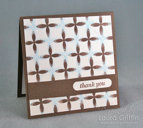 Created patterned paper from two geometric stamps in set - when you look straight on, there is...