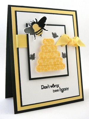 Supplies<br />
<br />
Stamps: Honey Bees (Papertrey Ink)<br />
<br />
Ink: Versamark...