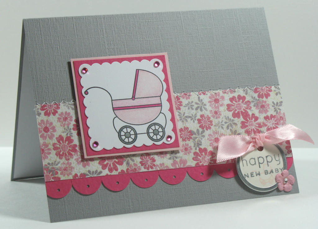 Baby Carriage Card<br />
Stamps:  Bitty Baby Blessings (PTI)<br />
Cardstock:  Going Gray...