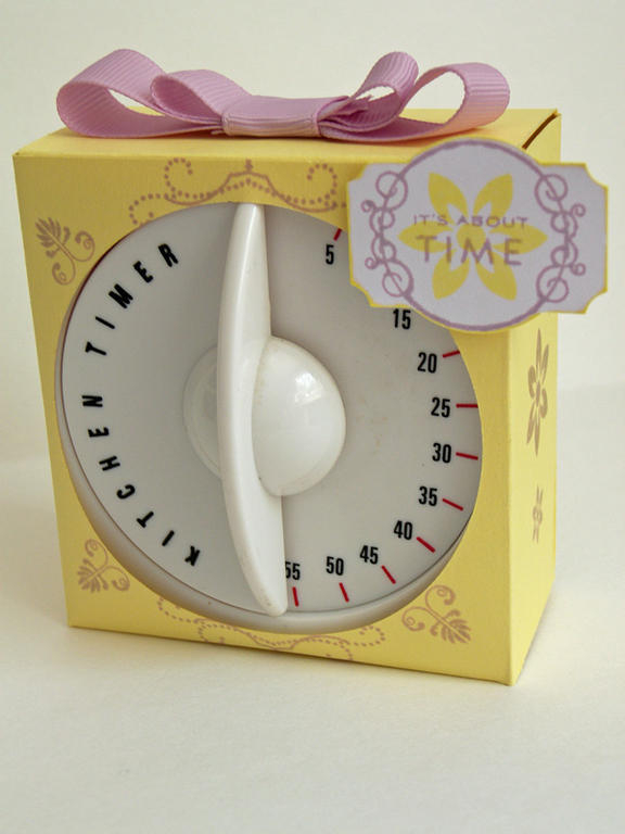 Project Title:  It&#039;s About Time (Kitchen Timer Box)<br />
Stamps:  Favor It Baby;  Boxes,...