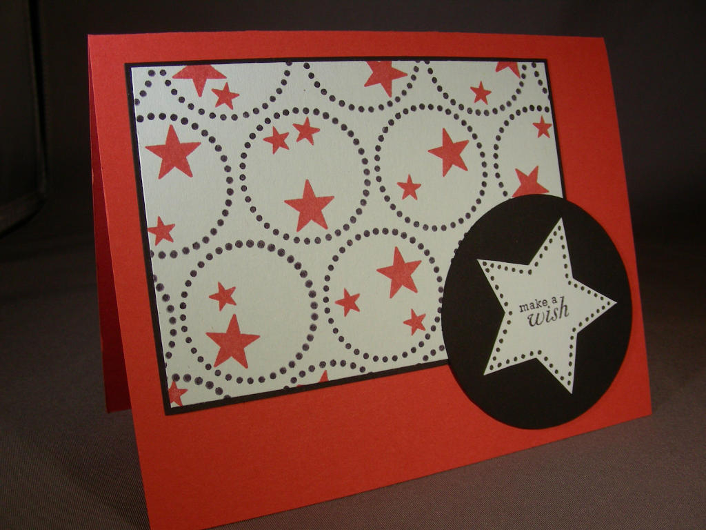 love this color combination.  the dots around the star are doodled, that was fun.