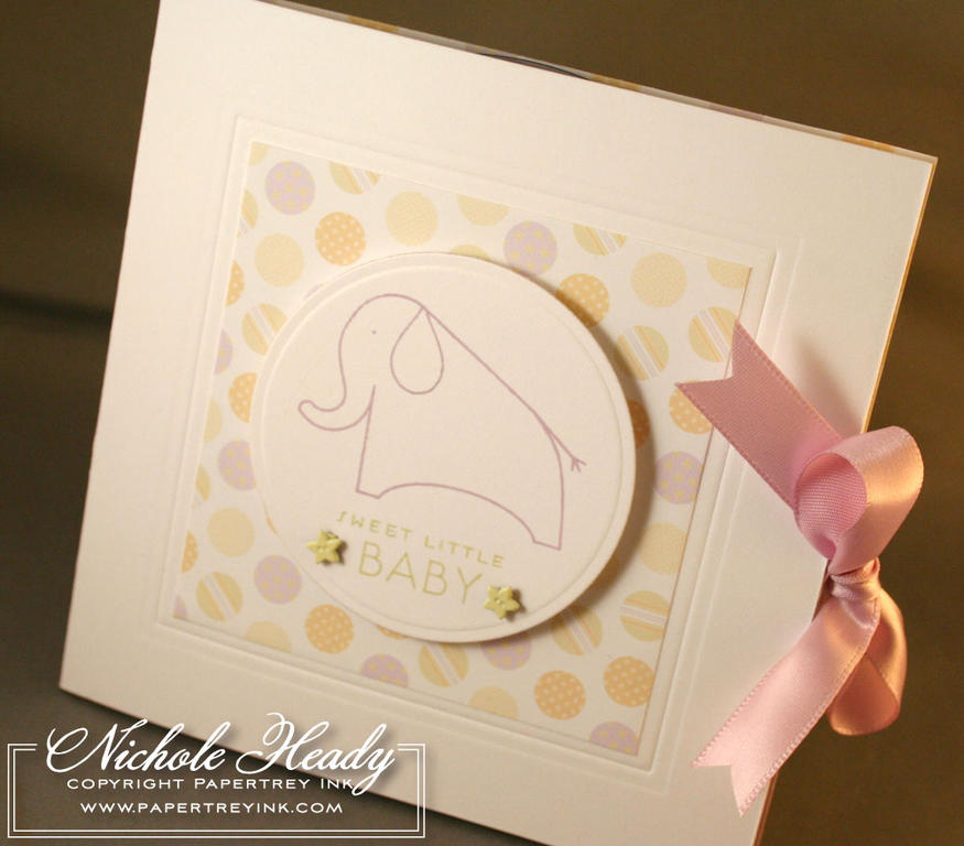 Stamps: (elephant &amp; sentiment) Bitty Baby Blessings<br />
Ink: Lavender Moon &amp; Spring...