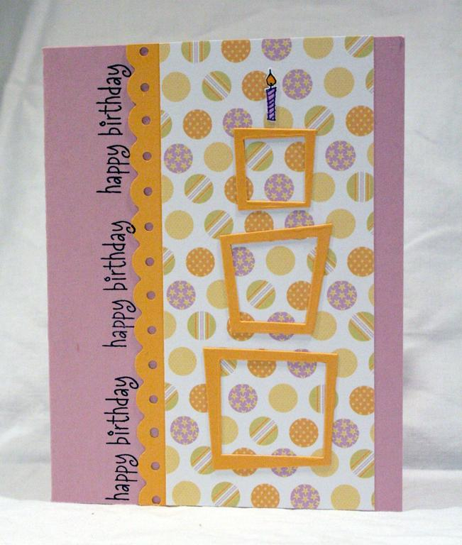 Cuttlebug cut squares. Threading Water border punch from Fiskars.