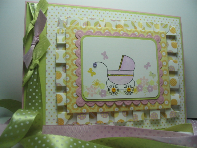 The frills are 6x6 paper scored at intervals then folded; the corners are mitred.  The execution...